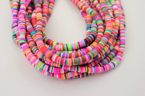 5mm vinyl Heishi beads rainbow polymer clay beads